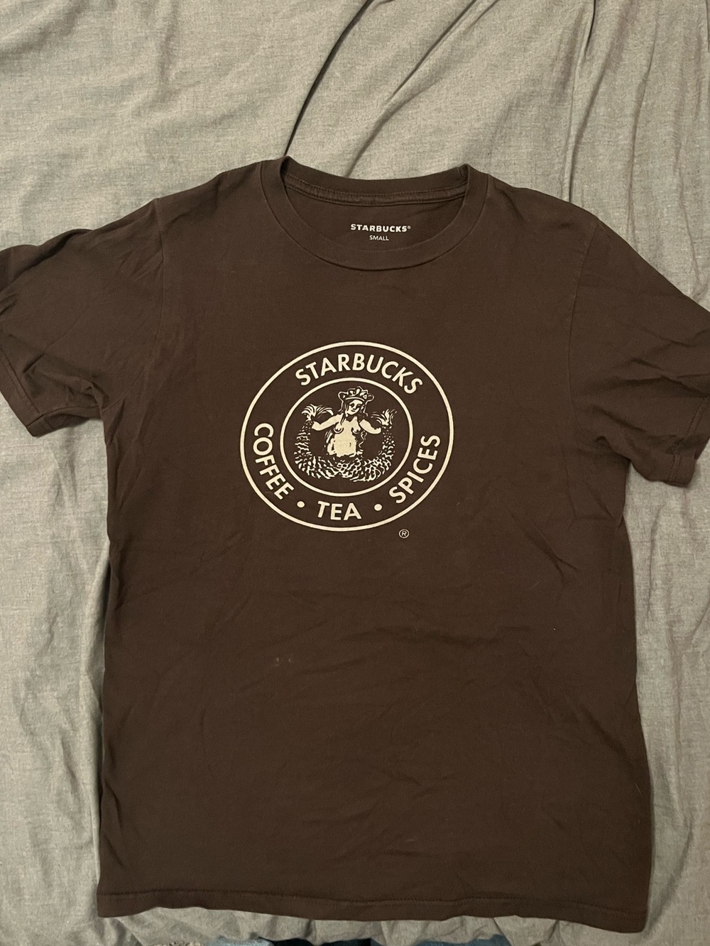 Vintage Brown Starbucks T-shirt featuring the original 1971 siren logo - Picture 1 of 3